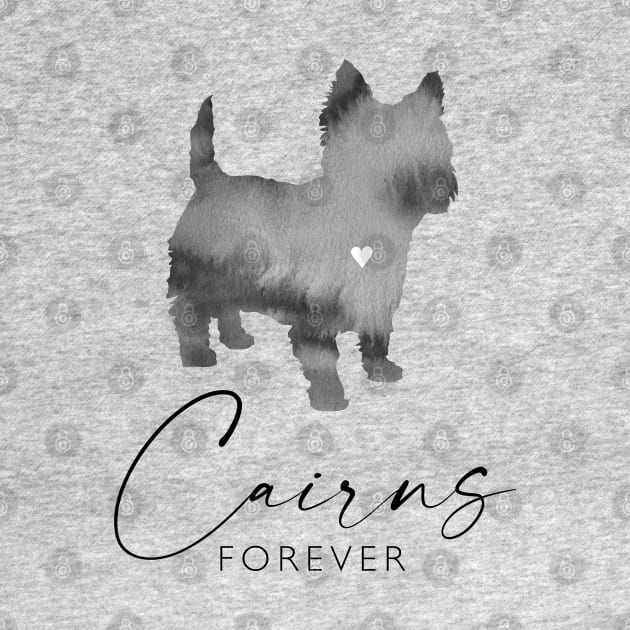 Cairn Terrier Dog Lover Gift - Ink Effect Silhouette - Cairns Forever by Elsie Bee Designs